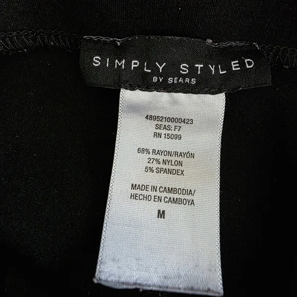 ** Sears Simply Styled Black Garment - Picture 5 of 6